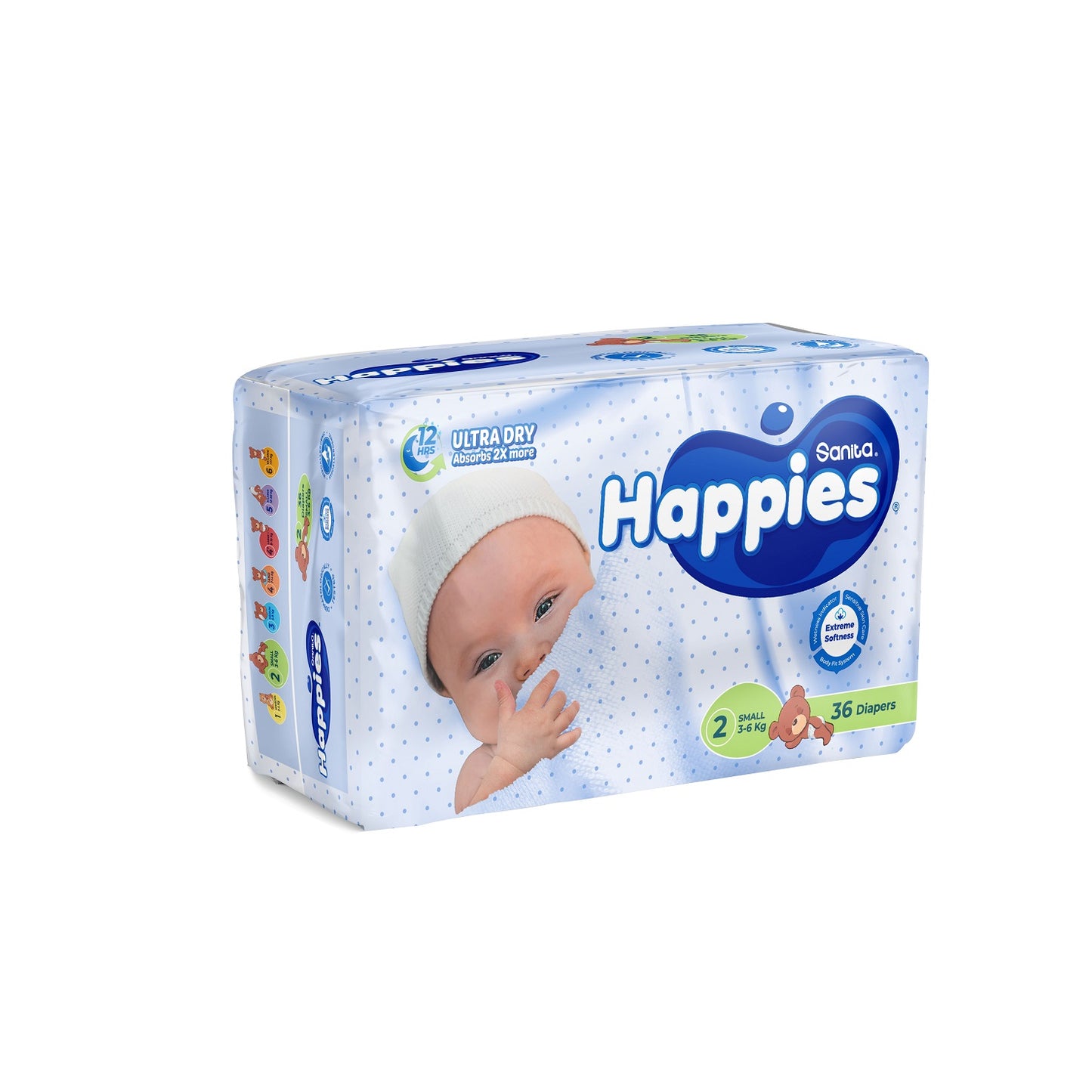 Happies 3-6kg 36 diapers