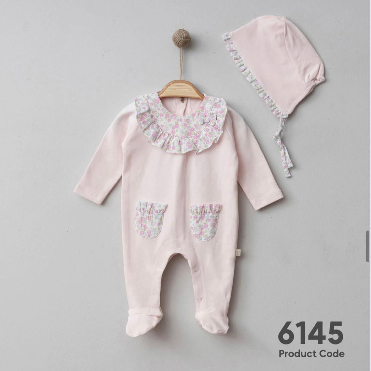 Baby Girl 100% cotton 2 pieces overall set.