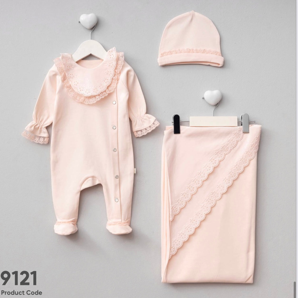 Baby Girl 100% cotton 3 pieces set.