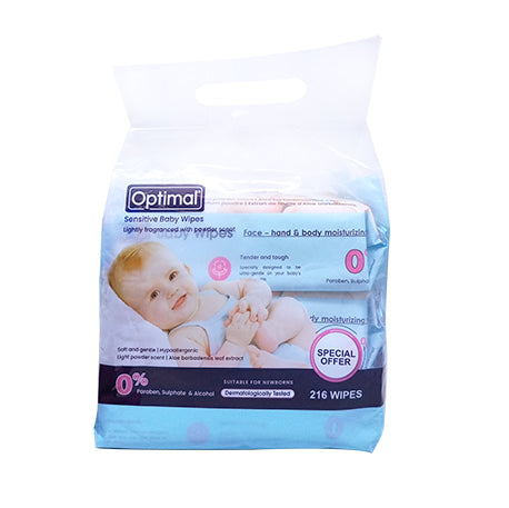 Optimal Sensitive Baby Wipes Pack of 3