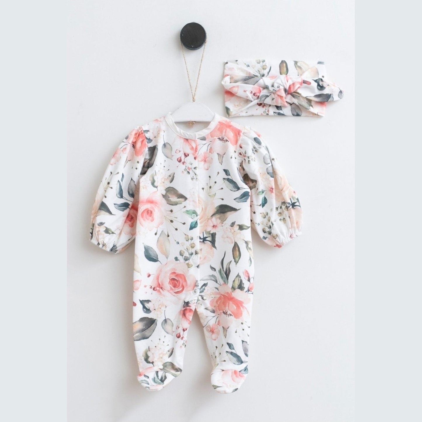 Baby girl 2 pieces overall set (newborn)