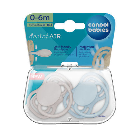 Canpol Babies DentalAir Silicone Symmetrical Soother 0-6m NUDE 2 pcs