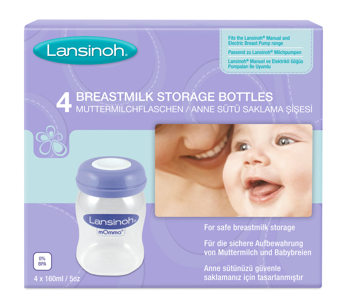 Lansinoh 4 BreastMilk Storage Bottles