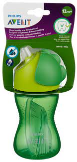 Straw Cups 300 ml 12m + Green