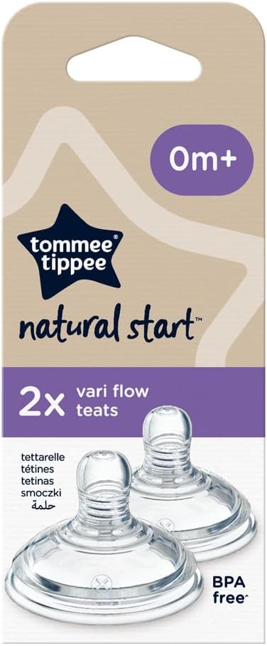 Tommee Tippee natural start 2x vari flow teats 0m+