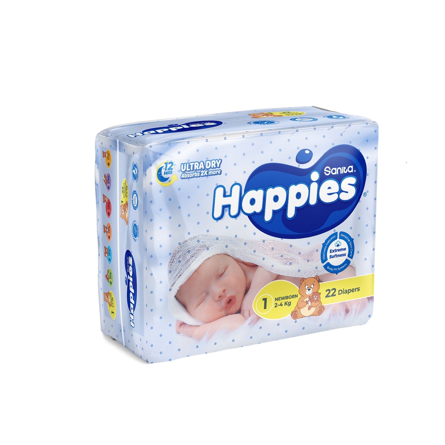 Happies 2-4kg 22 diapers