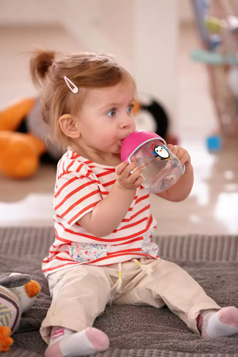 Spout Cup No Drip cup 12m + Pink