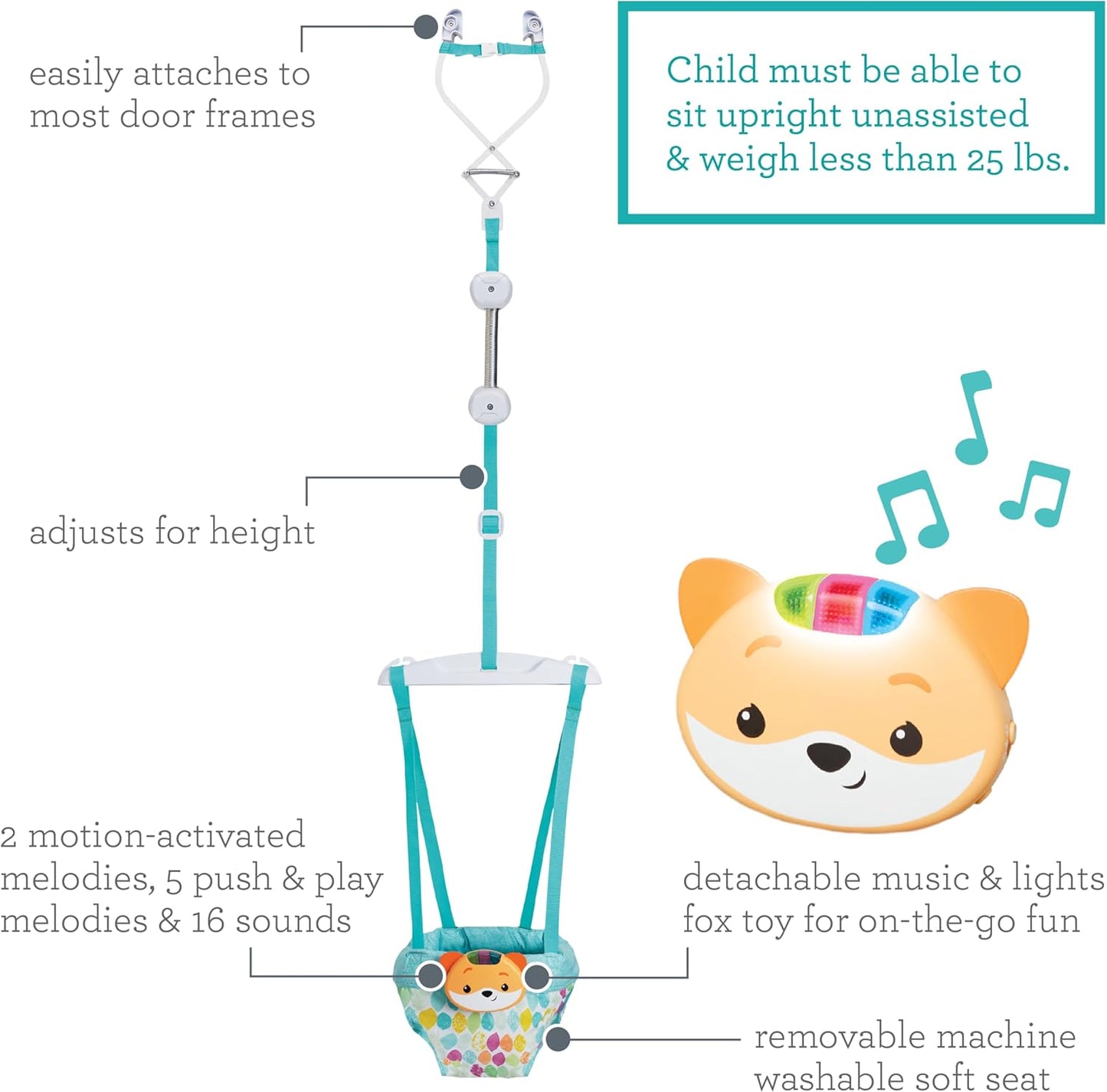 Infantino 2 in 1 music&lights doorway jumper 4m
