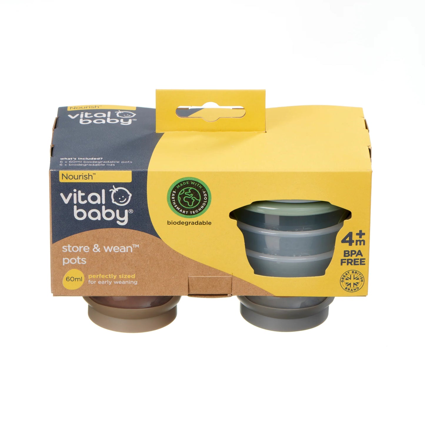 Vital baby store&wean pots 60ml 4m+