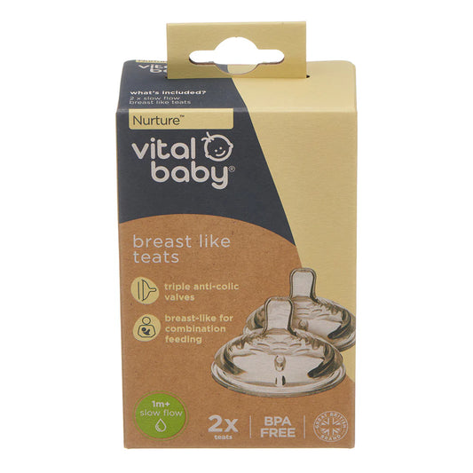 vital baby breast like teats slow flow 1m+