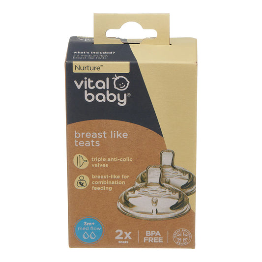 Vital baby breast like teats medium flow 3m+