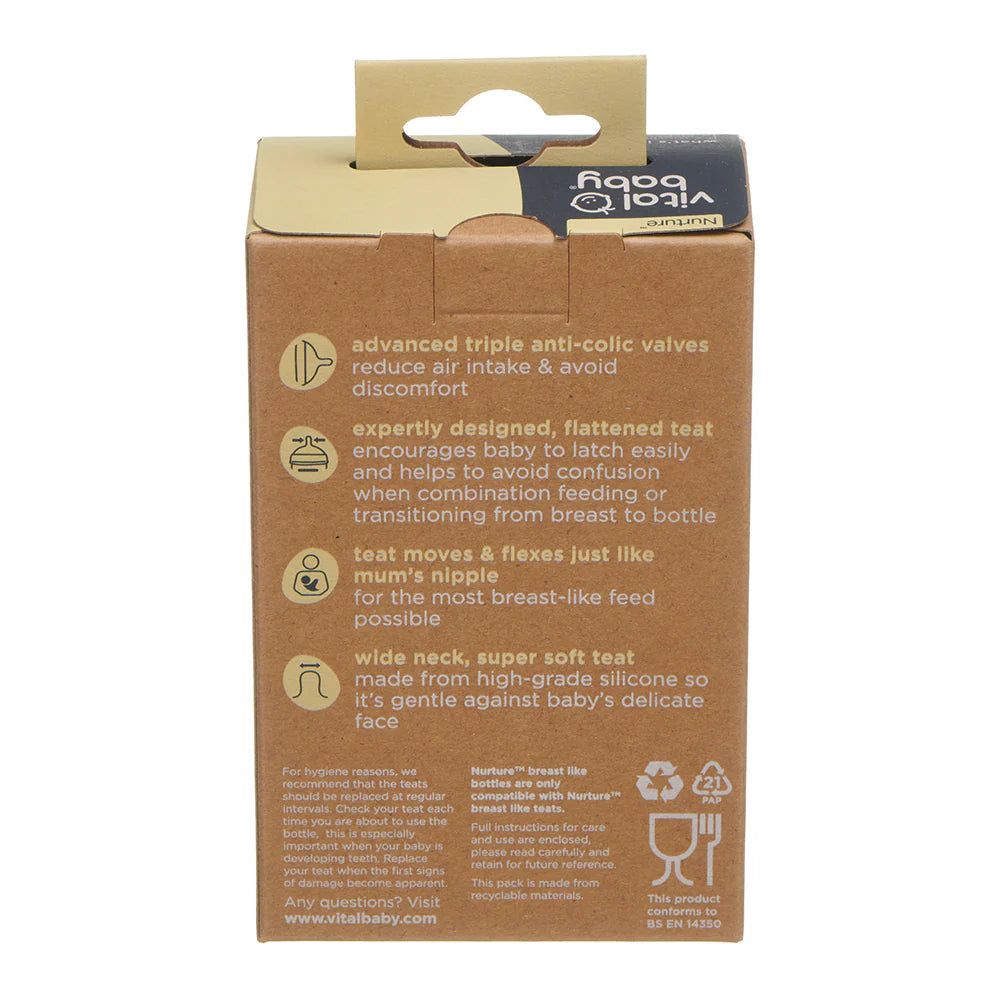 Vital baby breast like teats medium flow 3m+
