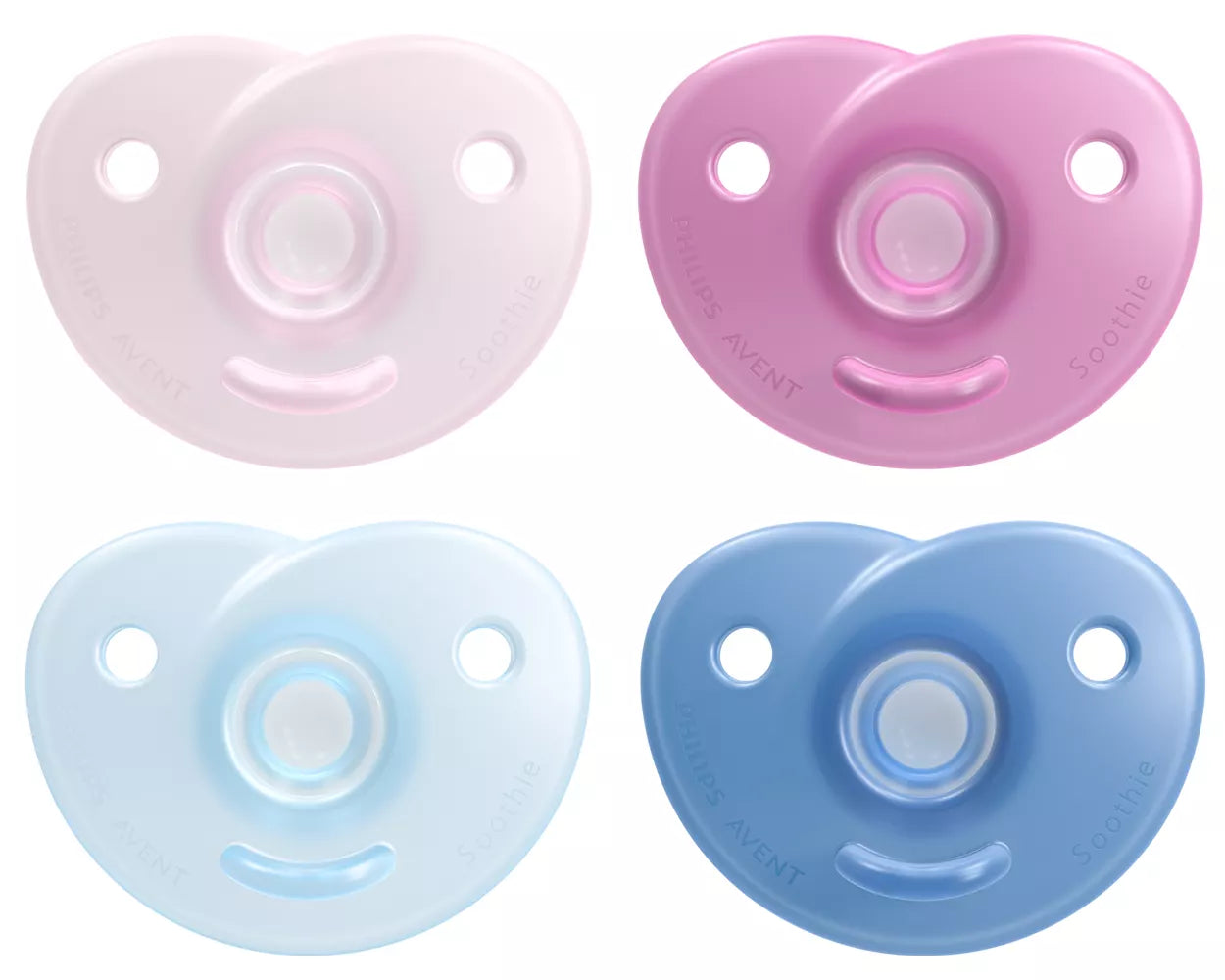2 Curved soothie mix 0-6 m+  Pink