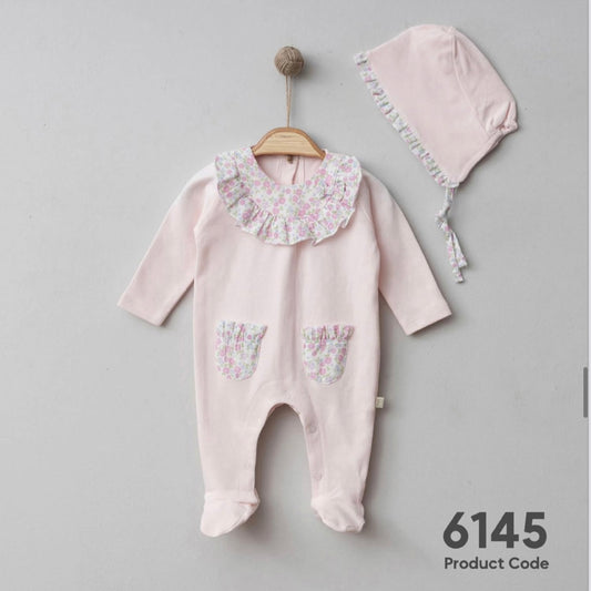 Baby Girl 100% cotton 2 pieces overall set.