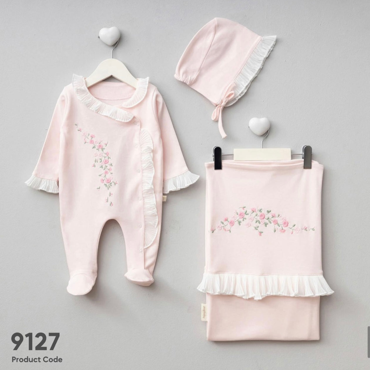 Baby Girl 100% cotton 3 pieces set.