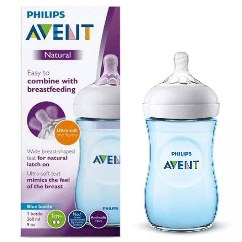 Natural Range Feeding Bottle 260ML X1 Blue