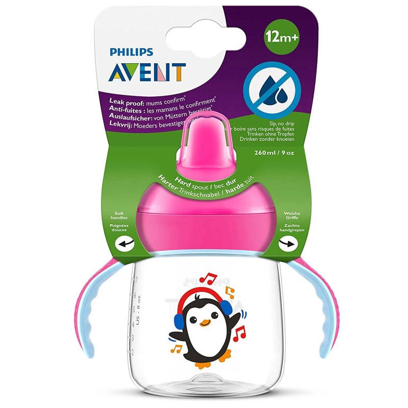 Spout Cup No Drip cup 12m + Pink
