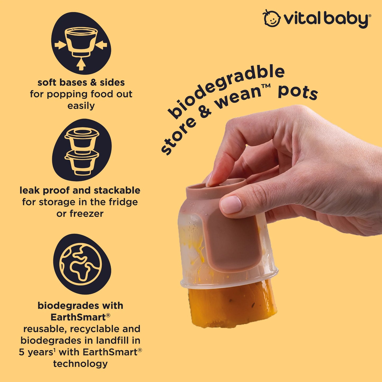 Vital baby store&wean pots 60ml 4m+