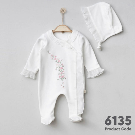 Baby Girl 100% cotton 2 pieces overall set.