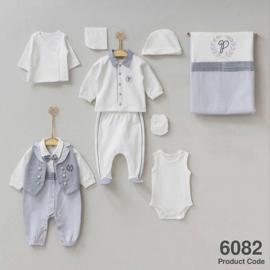 Baby Boy 10 pieces 100% Cotton Formal Set