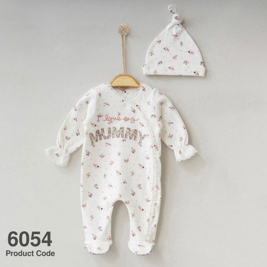 Baby Girl 100% Cotton Overall +Hat