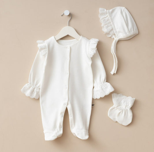 Baby Girl 100% cotton overall set