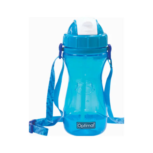 Silicone Straw Bottle 12m+ Blue