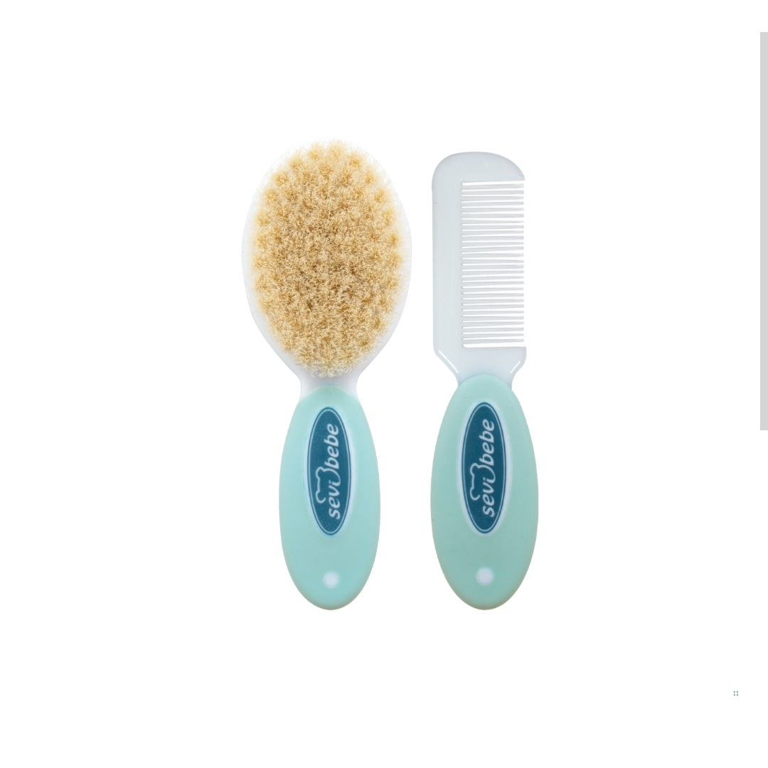 Natural Brush and Comb Set