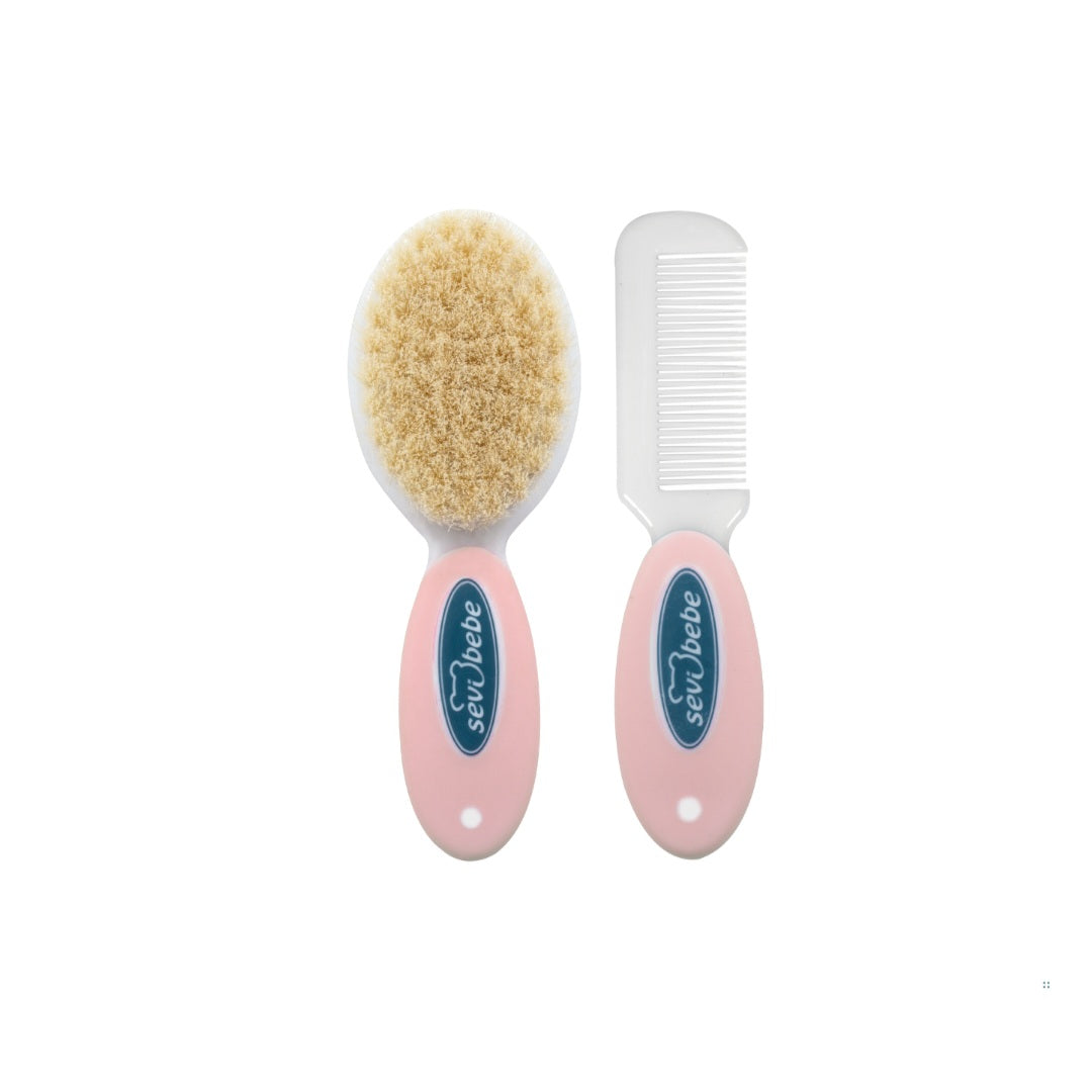 Natural Brush and Comb Set