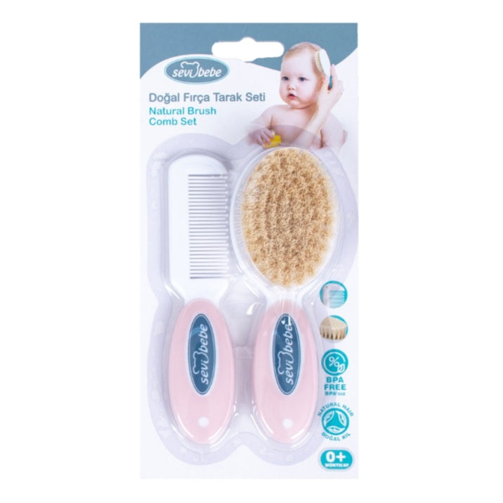 Natural Brush and Comb Set