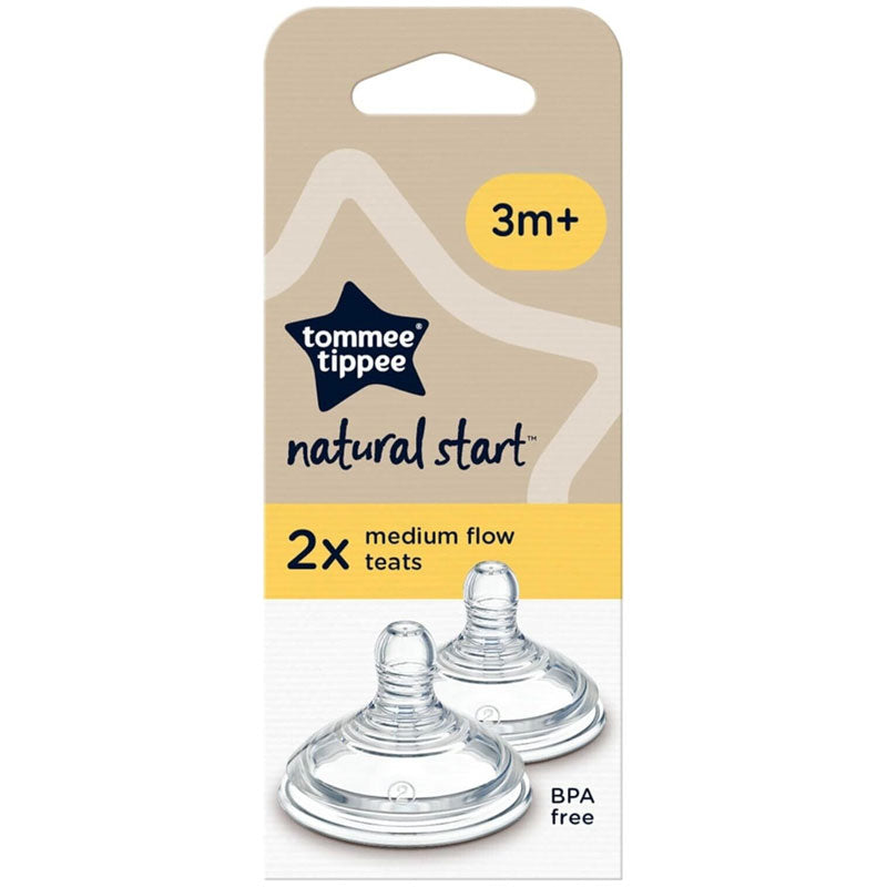 Tommee Tippee natural start 2x medium flow teats 3m+
