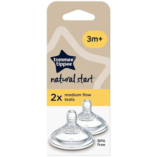 Tommee Tippee natural start 2x medium flow teats 3m+