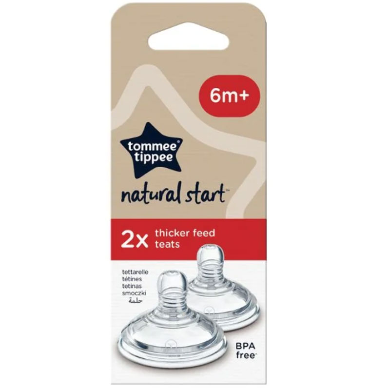 Tommee Tippee natural start 2x thicker feed teats 6m+