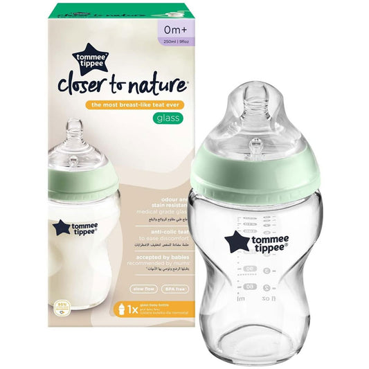 Tommee Tippee closer to nature  glass 1x slow flow 0m+