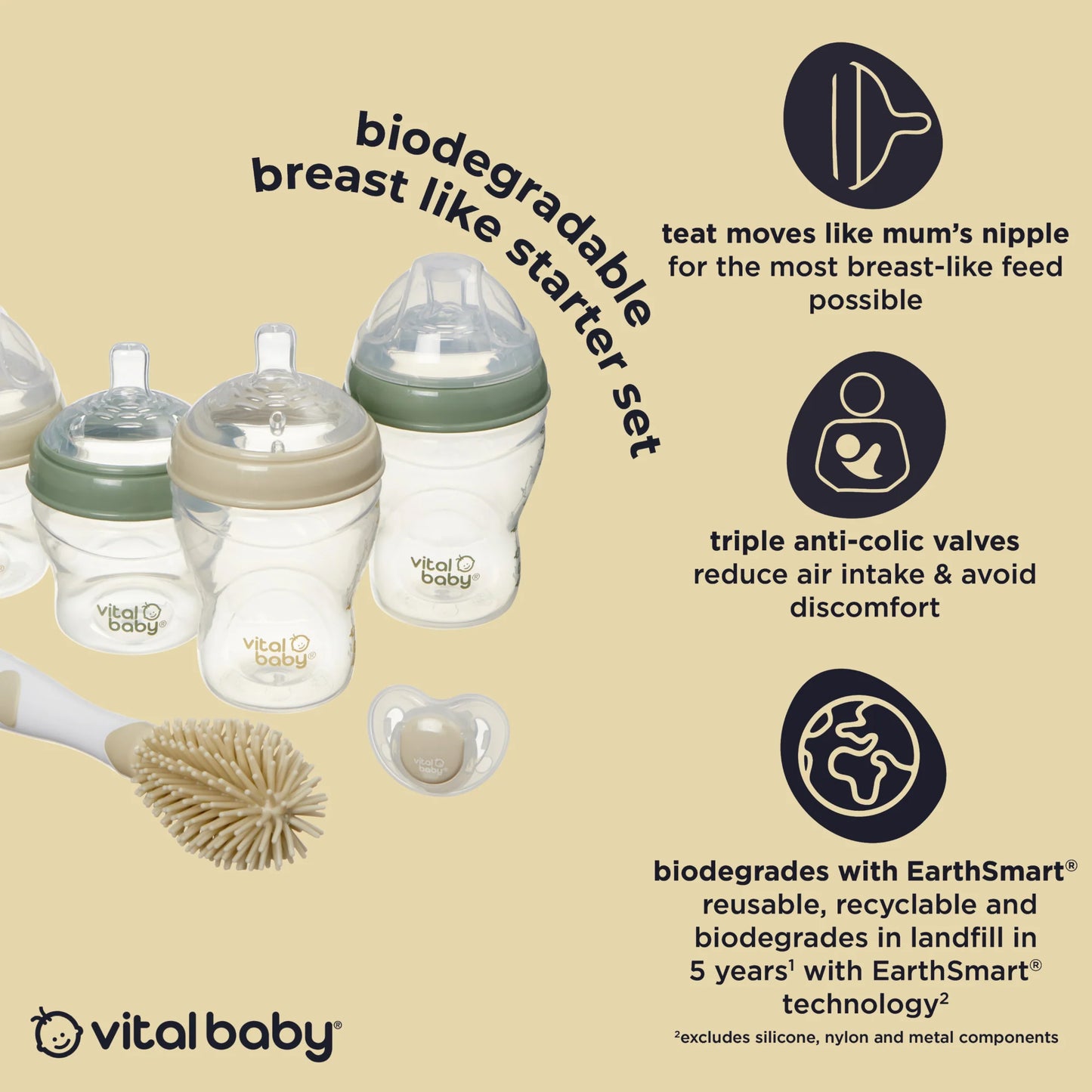 Vital baby breast like starter set