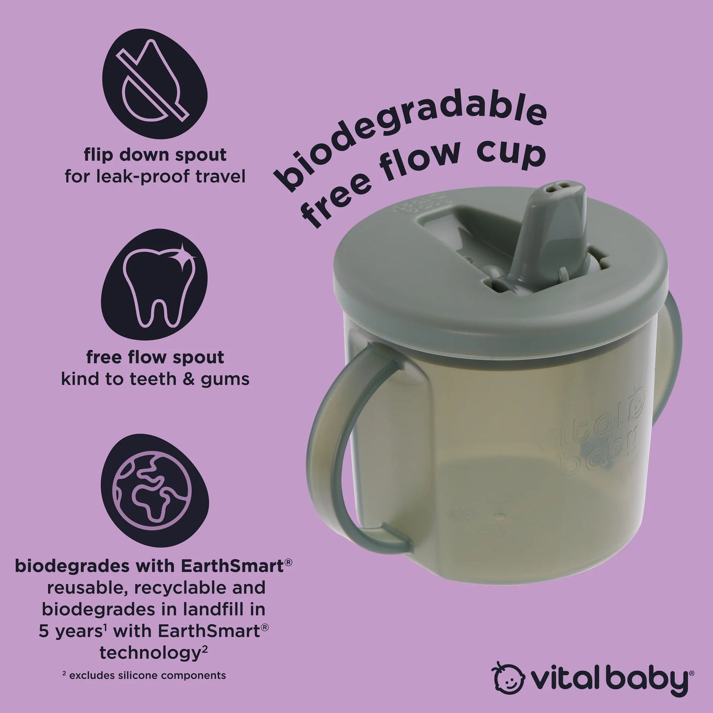 Vital baby free flow cup 4m+