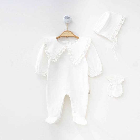 Baby girl 3 pieces overall set (0-3 m)