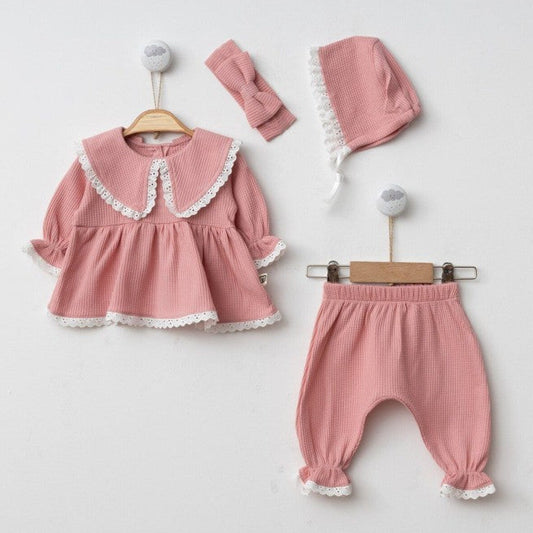 Baby Girl 4 pieces waffle set