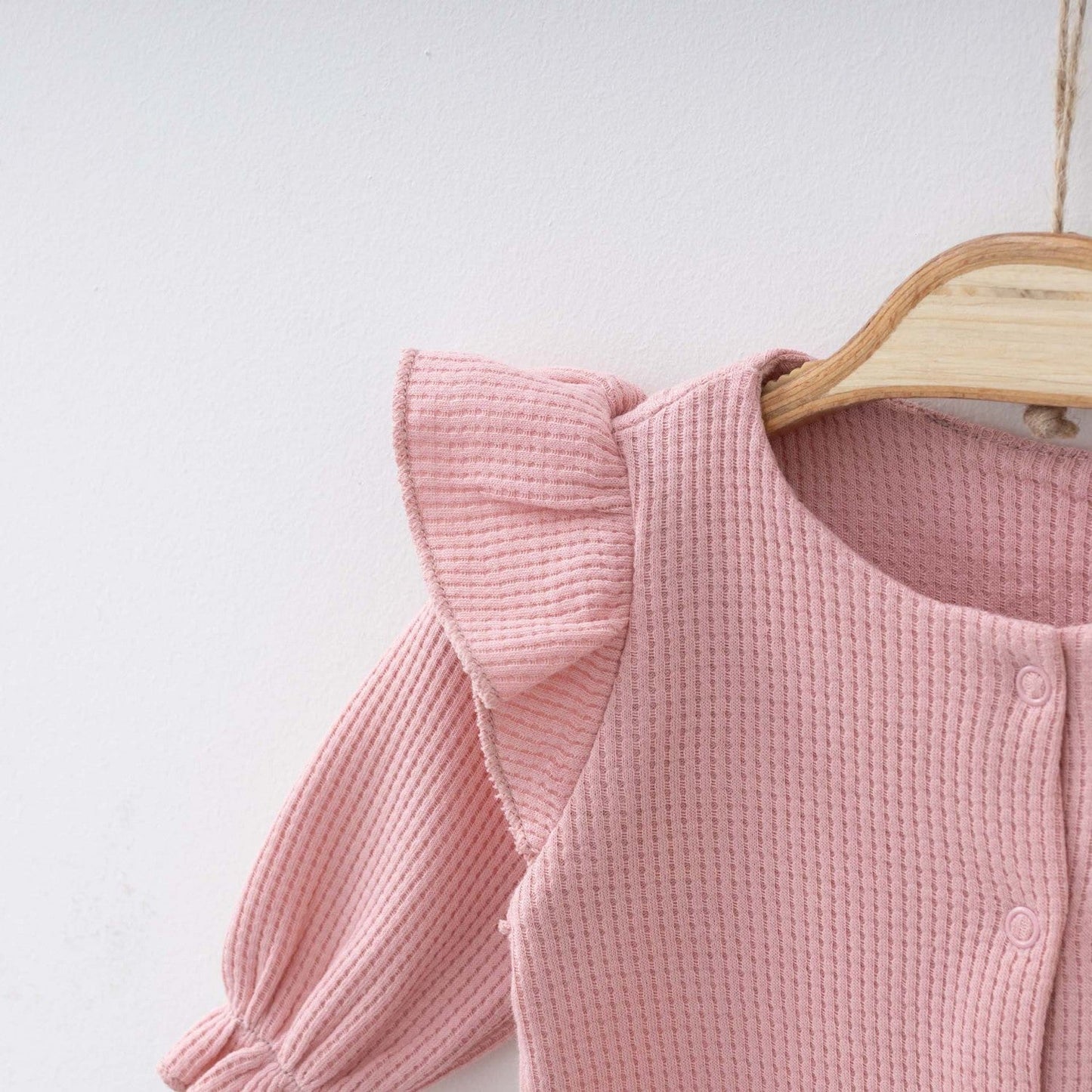 Baby girl waffle 2 pieces overall set (0-3 m)
