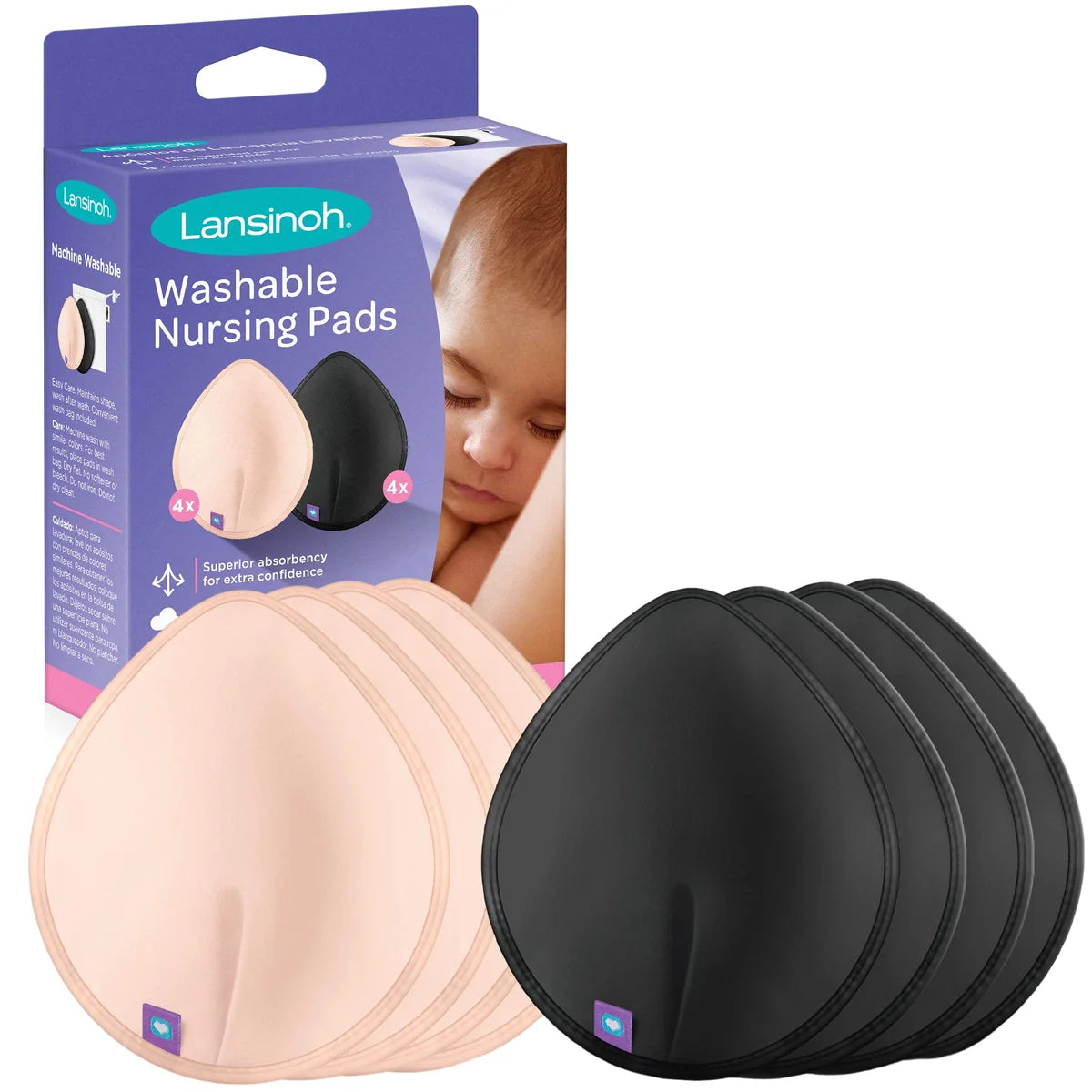Lansinoh Washable Nursing Pads Colored X8