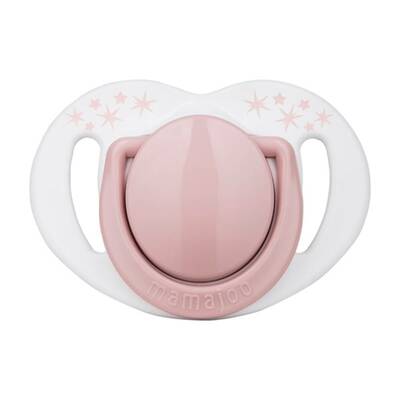 Powder Pink Patterned 2-Piece Silicone Orthodontic Pacifier 6 Months + (Boxed)
