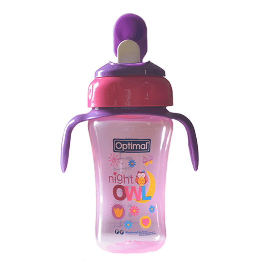 P.P Silicone Spout Cup With Handle Pink