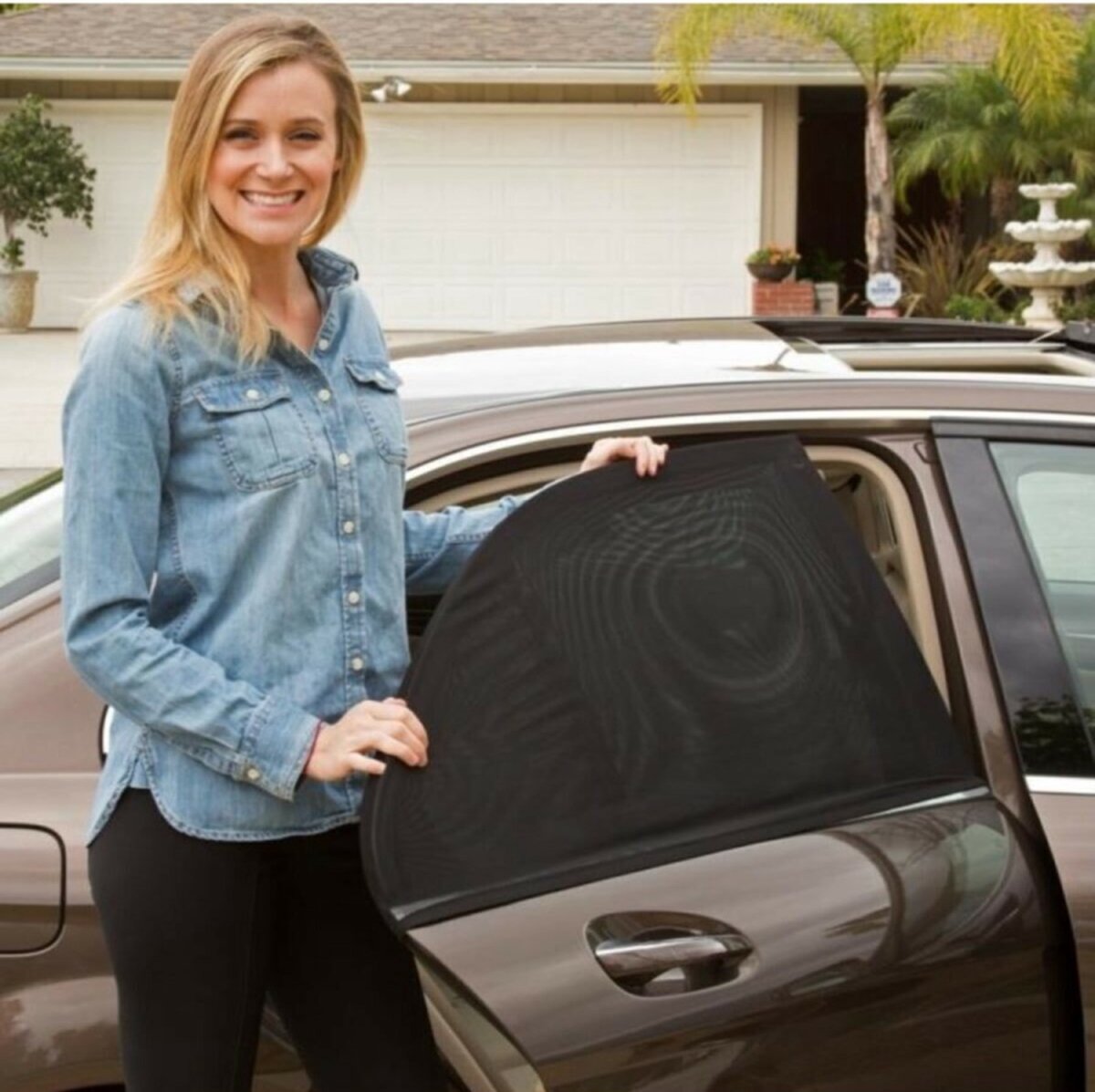2-piece car side window curtain sunshade