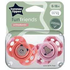 Tommee Tippee Fun Friends Orthodontic Pacifier  6-18m
